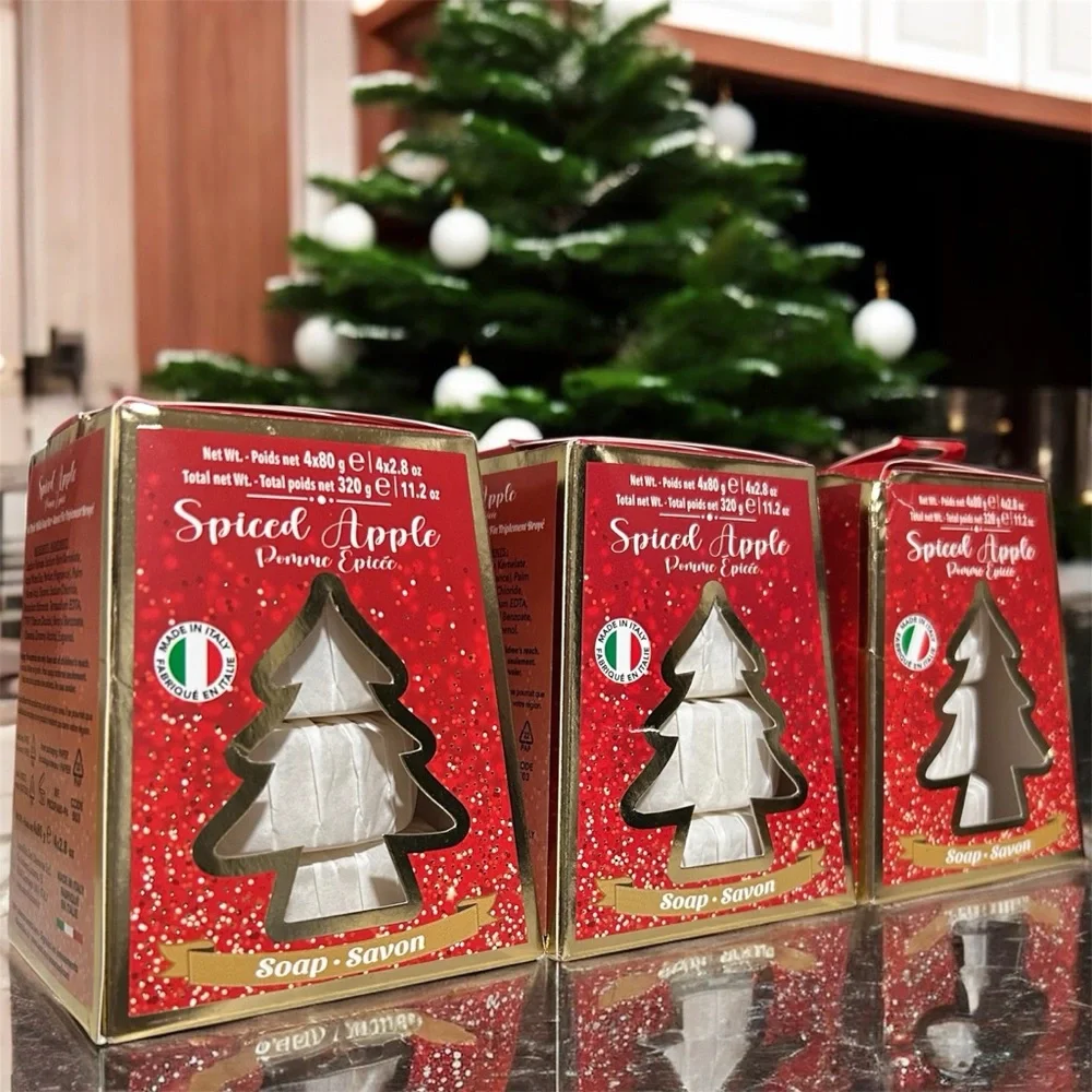 Lot of 3 Spiced Apple scented Soap 12 pack stocking stuffer Made in Italy